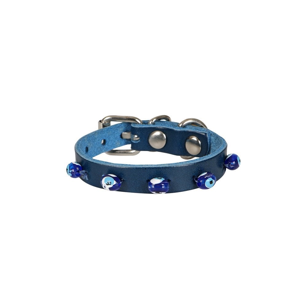 Cattie Beaded Leather Cat Collar 1x14-18cm