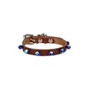 Cattie Beaded Leather Cat Collar 1x18-22cm