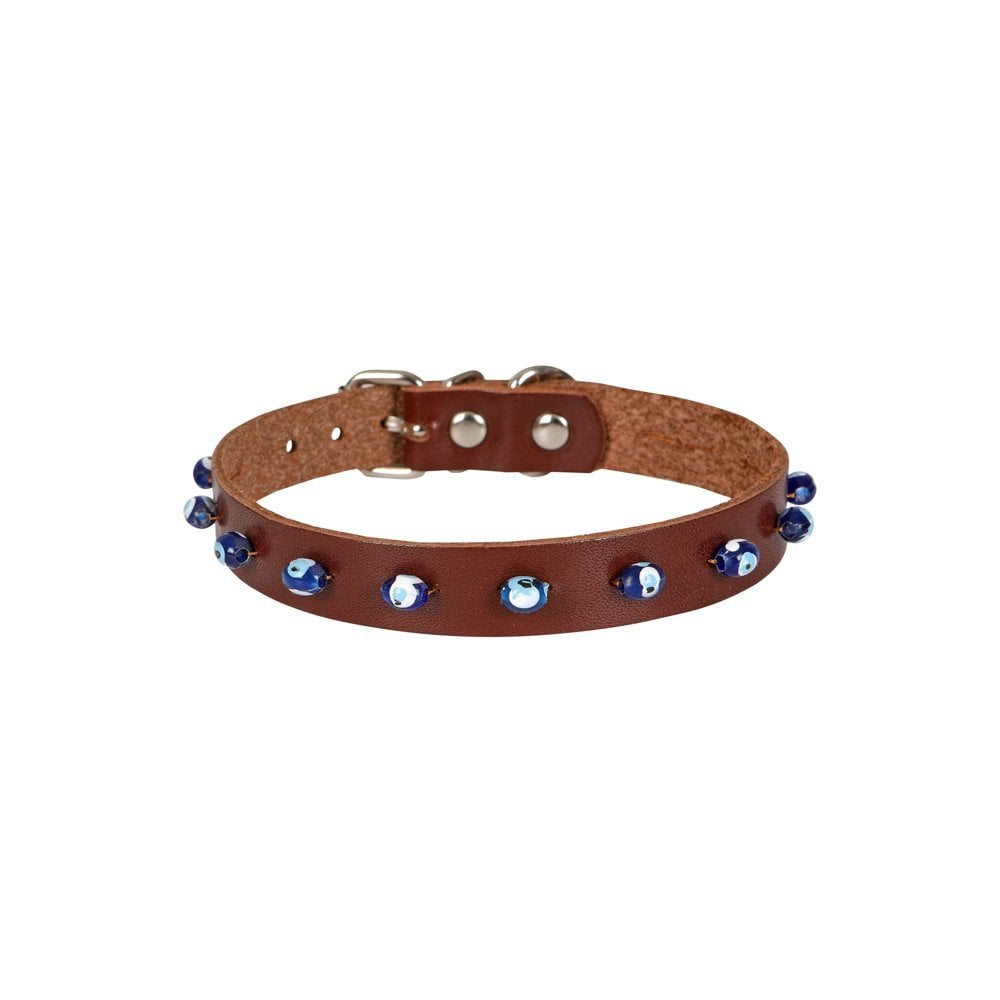 Cattie Beaded Leather Cat Collar 1.5x28-32cm