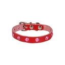 Cattie Rhinestone Leather Cat Collar 1x18-22cm