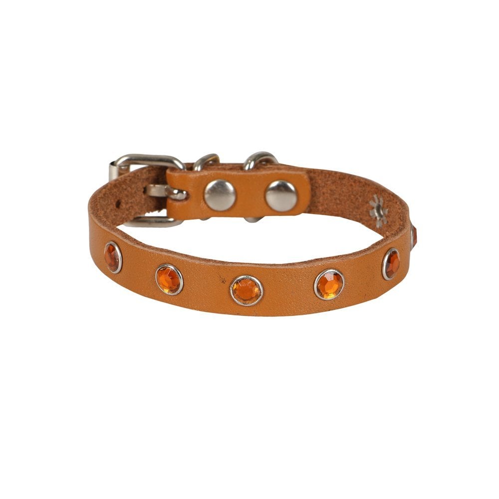 Cattie Taşlı Deri Kedi Tasması 1x18-22cm