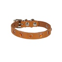 Cattie Rhinestone Leather Cat Collar 1x18-22cm