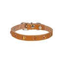 Cattie Rhinestone Leather Cat Collar 1x21-25cm