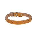 Cattie Rhinestone Leather Cat Collar 1.2x25-29cm
