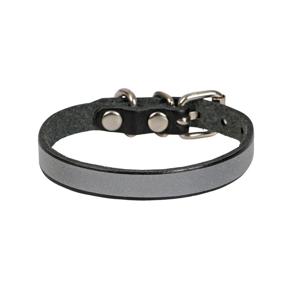 [RKT08SBLACK] Cattie Reflektörlü Deri Kedi Tasması 1x18-22cm (Siyah)