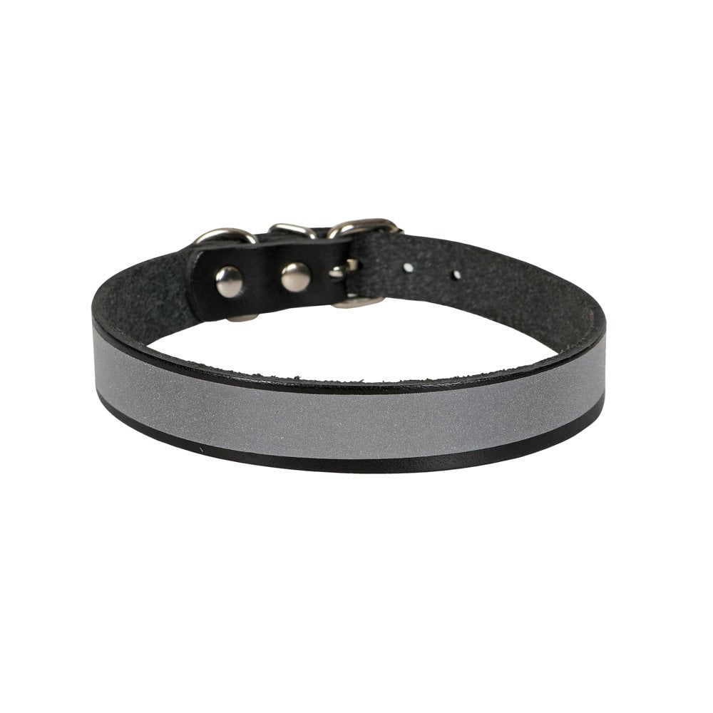 [RKT15XLBLACK] Cattie Reflektörlü Deri Kedi Tasması 1.5x28-32cm (Siyah)