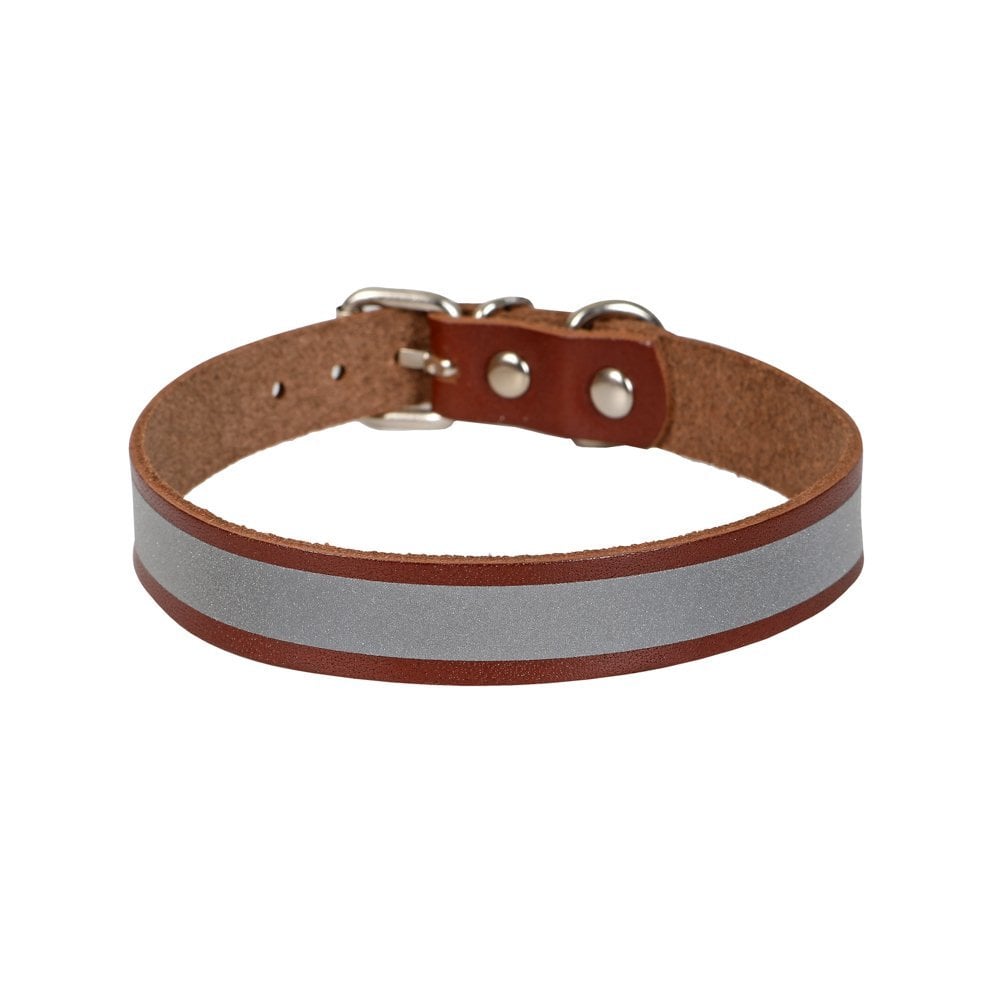 Cattie Reflective Leather Cat Collar 1.5x28-32cm