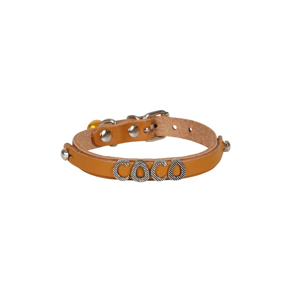 Cattie İsimlikli Deri Kedi Tasması 1x21-25cm
