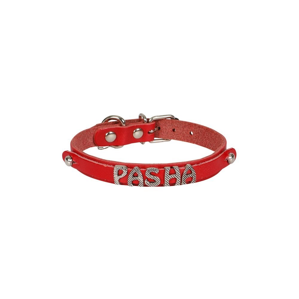 Cattie Nameplate Leather Cat Collar 1.2x25-29cm