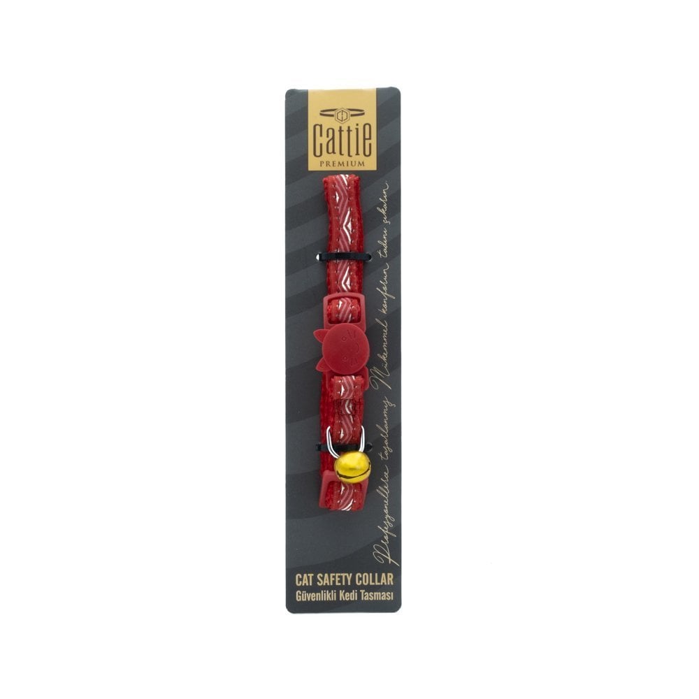 Cattie Güvenlik Tokalı Desenli Kedi Tasması 1x15-25cm
