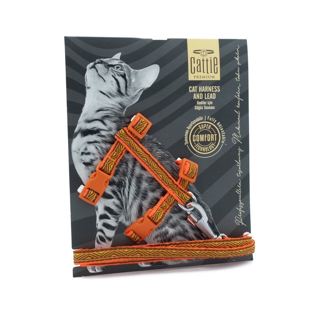 Cattie Desenli Kedi Gezdirme Tasması 1x25-40cm
