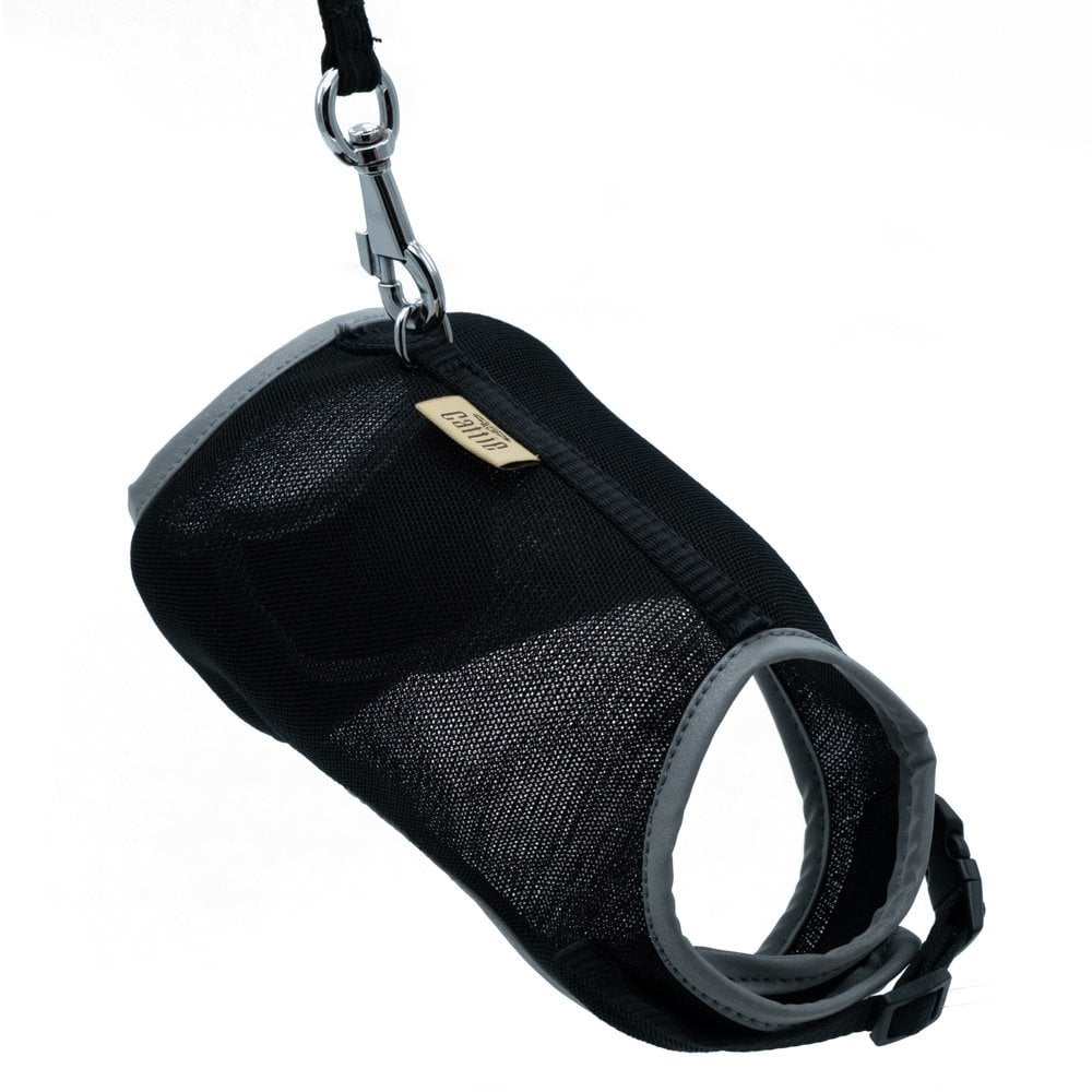 [KCTBLACK] Cattie Elastic Cat Walking Harness 1x25-35cm (Black)