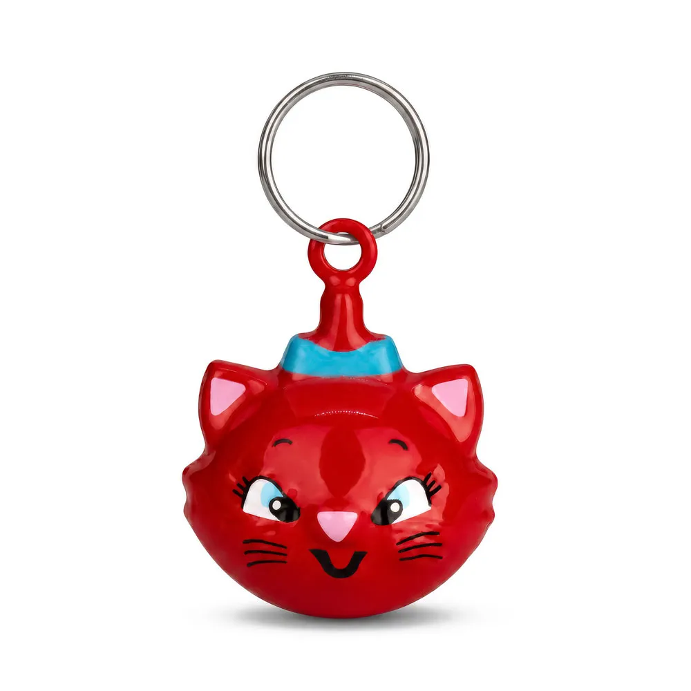 [ZILSEVRED] Sevimli Pirinç Kedi Zili 20mm (Kırmızı)