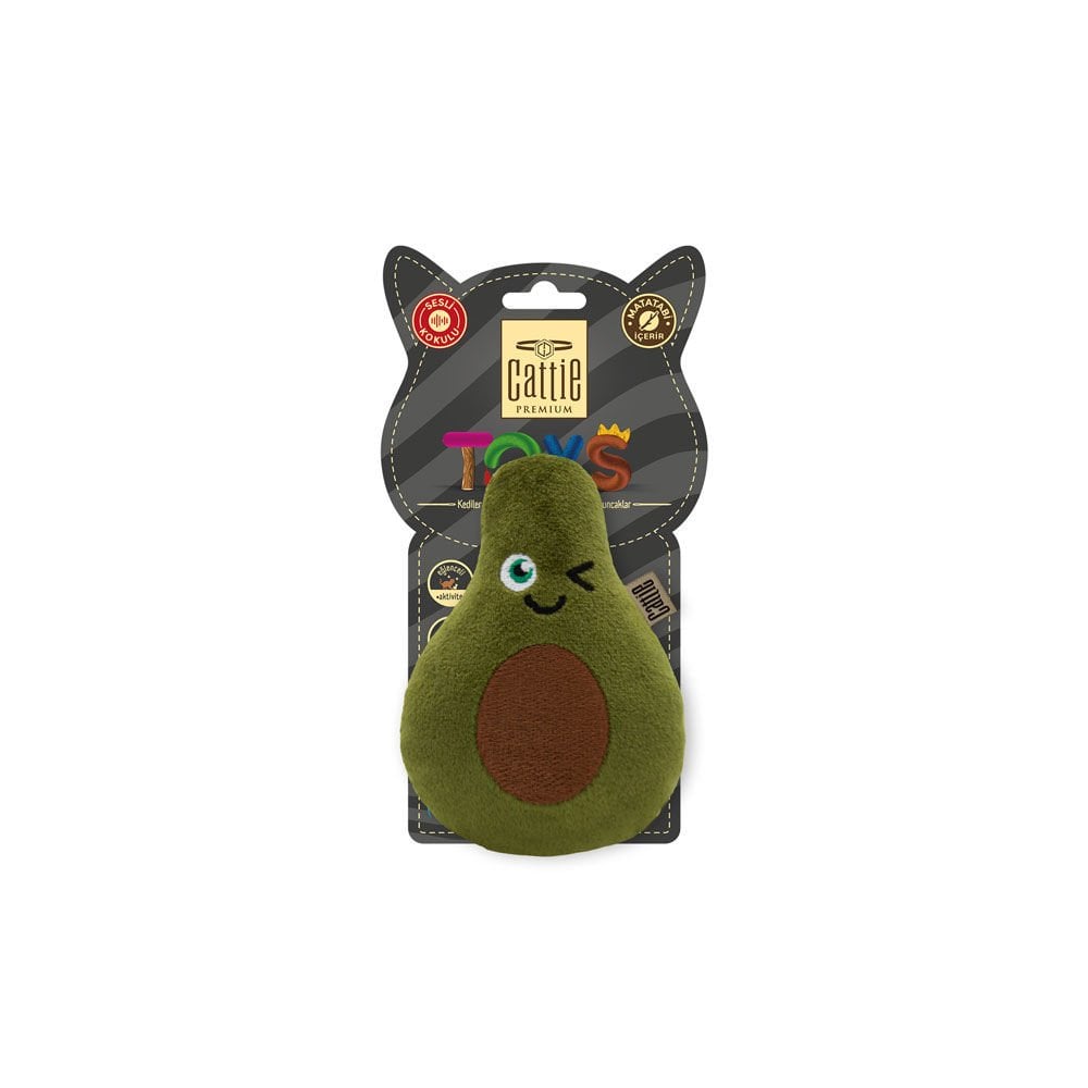 [CTOY11AVOKADO] Cattie Avocado Plush Cat Toy With Silvervine 11cm