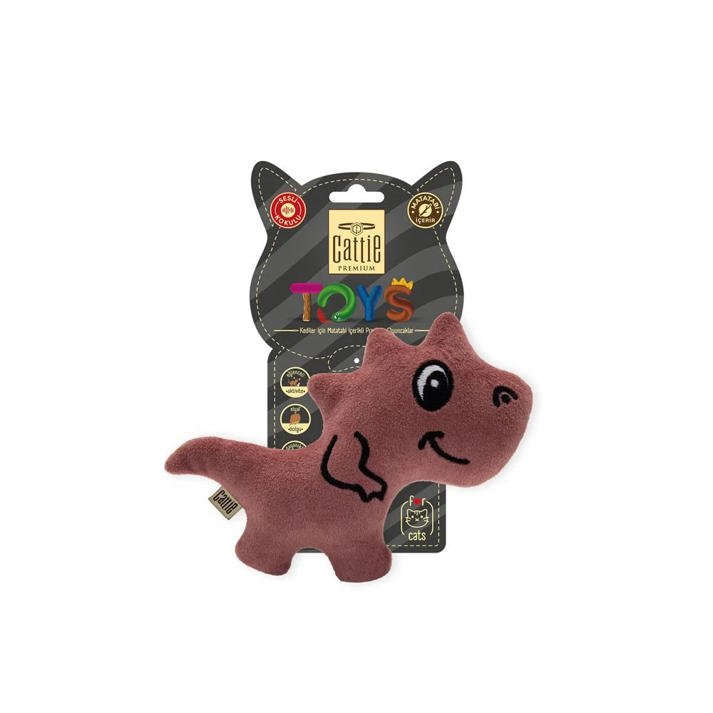 [CTOY15TREX] Cattie T Rex Plush Cat Toy With Silvervine 15cm