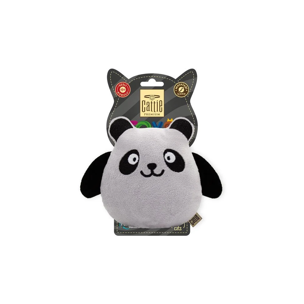 [CTOY15PANDA] Cattie Panda Peluş Matatabili Kedi Oyuncağı 15cm