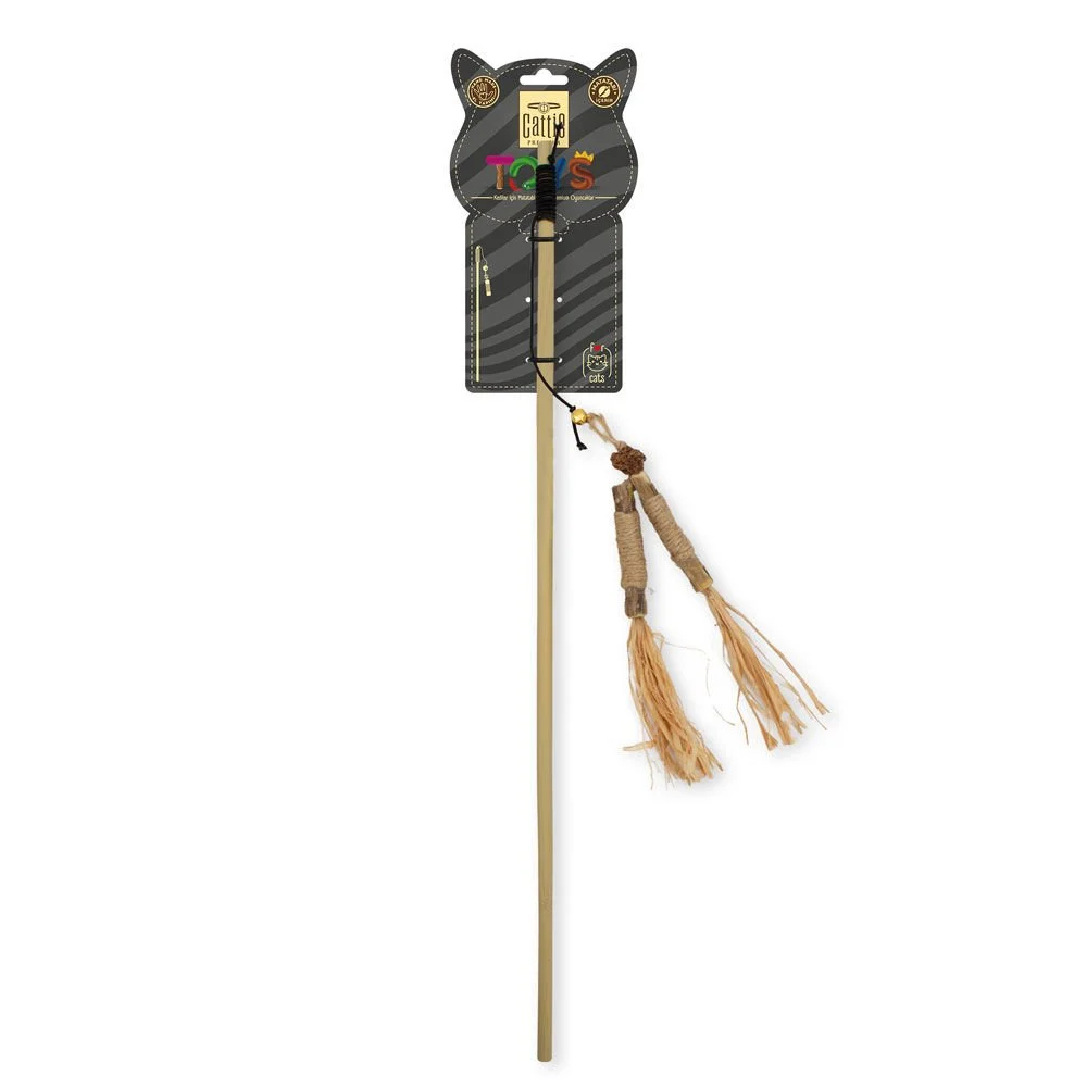 [CTOY50OLTAZIL] Cattie Bell Cat Teaser Wand Toy With Silvervine 50cm