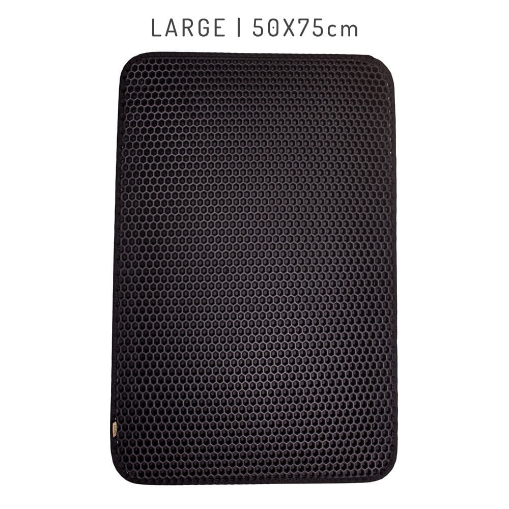 [HEXMATLBLACK] Cattie Honeycomb EVA Cat Litter Mat 50x75cm (Black)