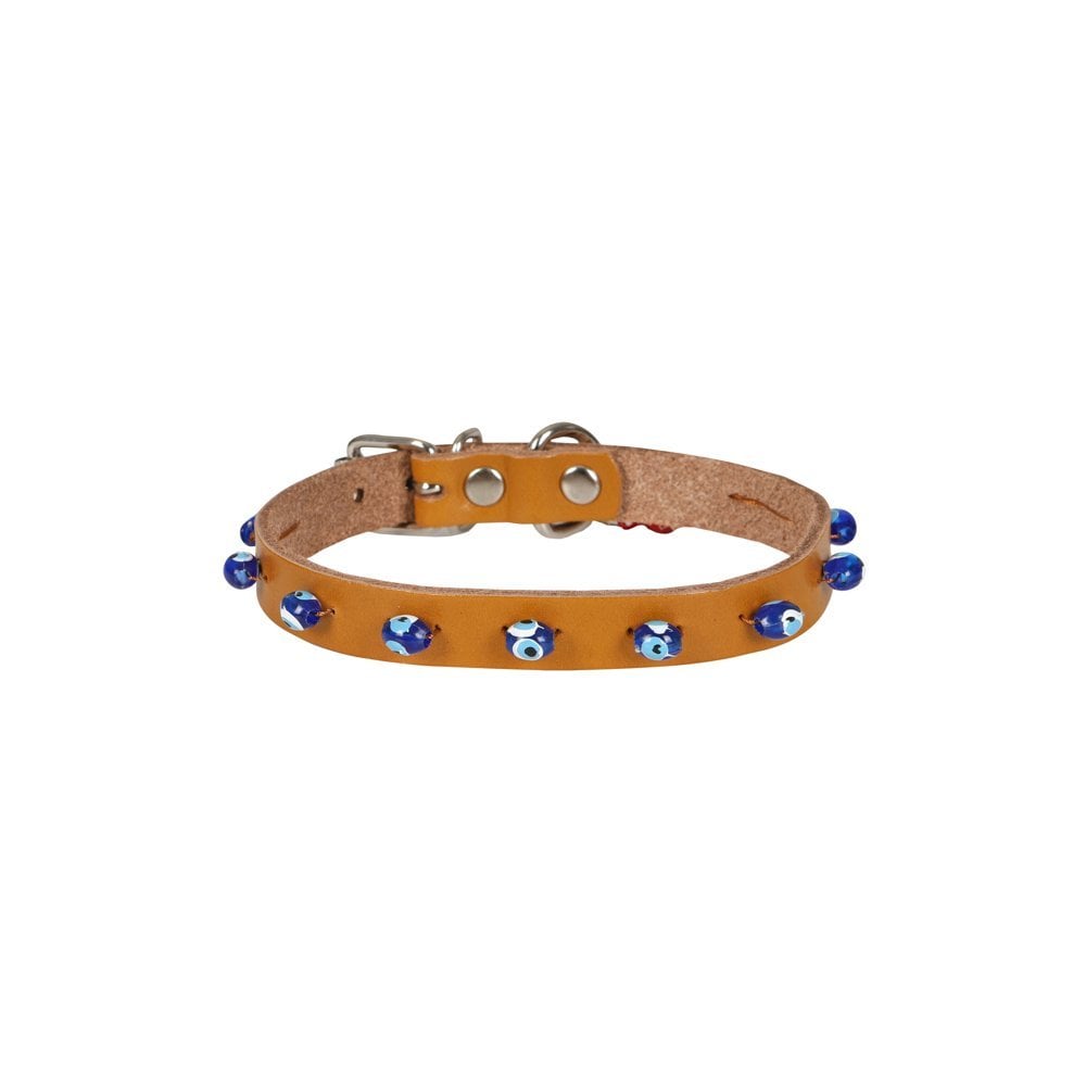 Cattie Beaded Leather Cat Collar 1.2x25-29cm