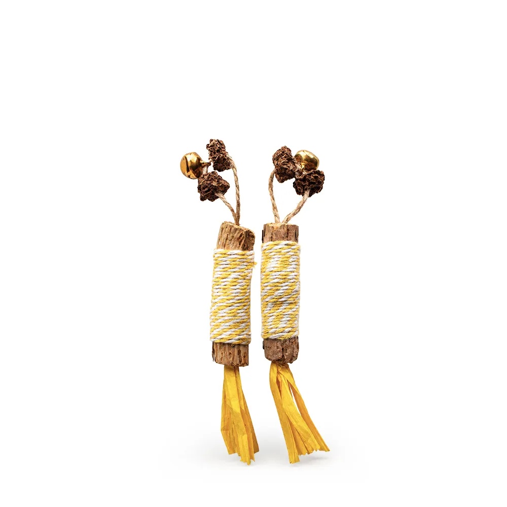 [CTOYZILLIORGU] Cattie Matatabi Braided Stick Cat Toy with Bell 2 pcs